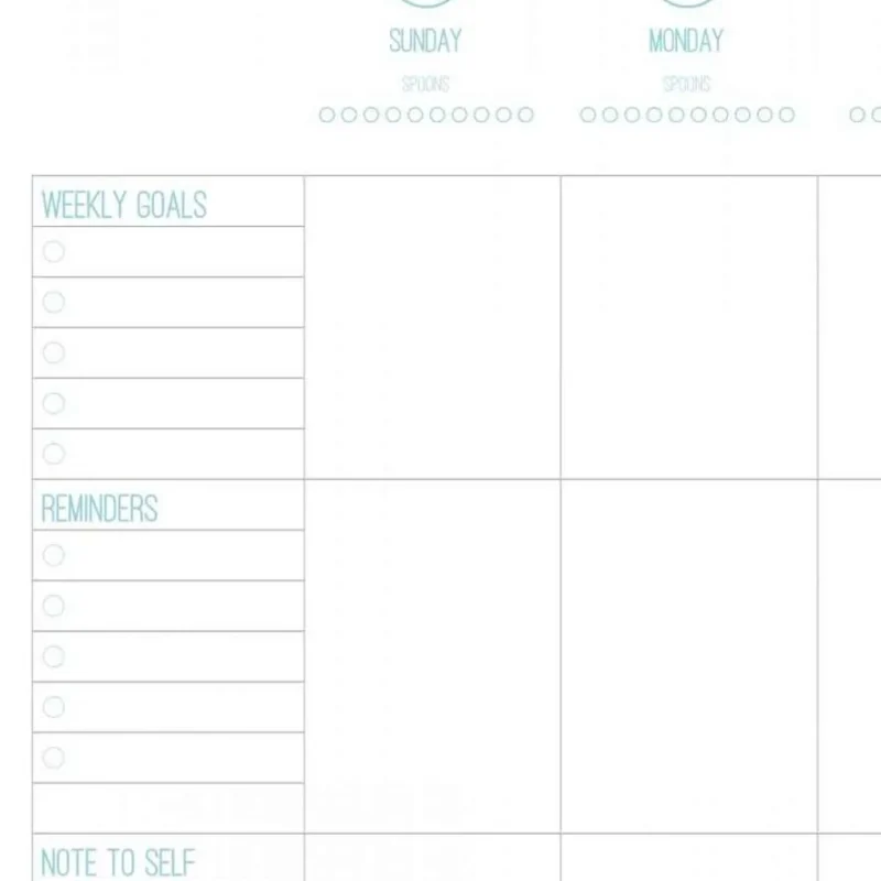 Week on Two Pages Planner - Month Name Only